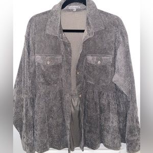 Corduroy Oversized Button Up Shirt Jacket